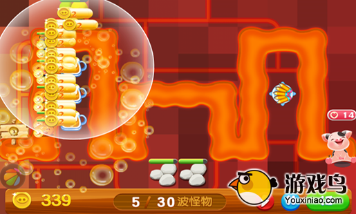 《保卫花猪》第4和第5光卡轻松过关技巧[多图]图片2