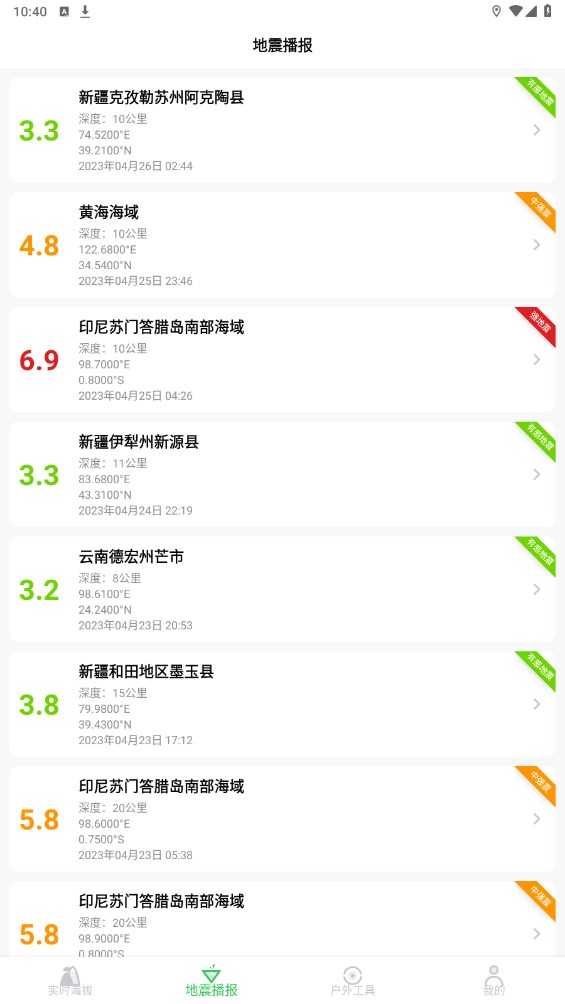 GPS海拔高度